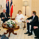 The King and Queen met with Governor General Peter Cosgrove and Lady Cosgrove and Ministers Tord Lien and Børge Brende in Goverment House, Canberra. Photo: Lise Åserud / NTB scanpix